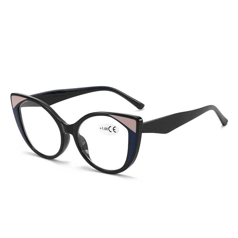 Versatile Cat Eye Reading Glasses Color Splicing Personality HD Eye Protection Ultra Light Comfortable Anti Blue Light Eyewear