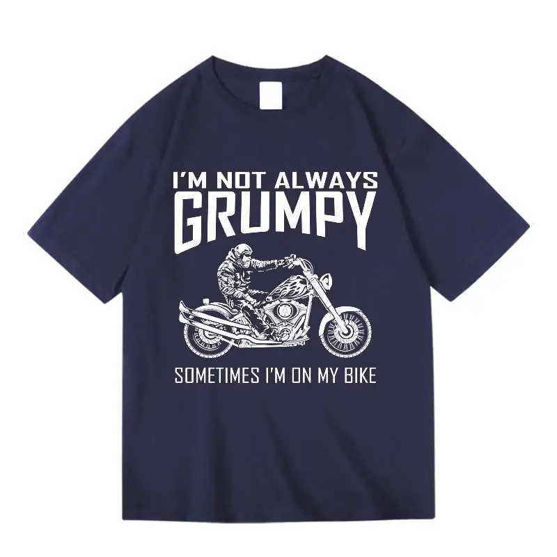 

Vintage Motorcycle Locomotive Heavy Machine Fleet Ride Club Printed T-Shirt Crew Neck Pullover Summer Men and Women