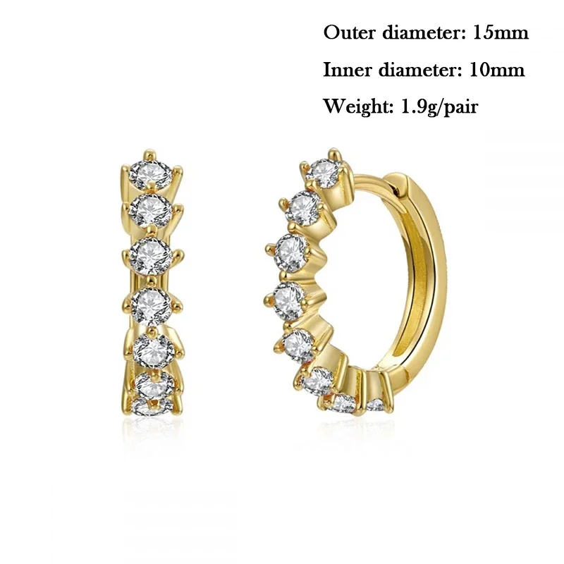 TIANDE Gold Color Dangle Hoop Earrings for Women Fashion Piercing Fine Zircon Chain Women\'s Earrings Set 2023 Jewelry Wholesale