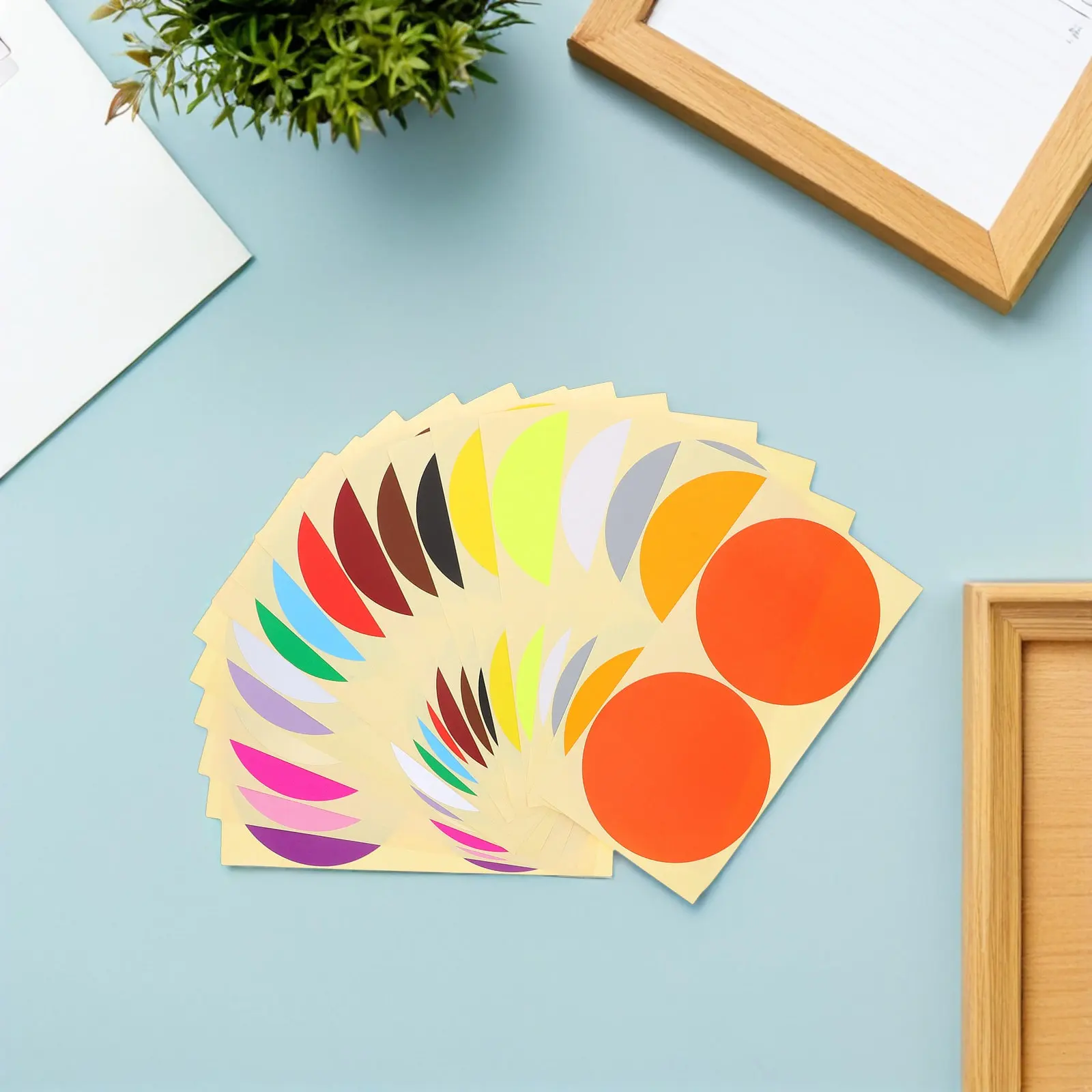 

60 Sheets 4 Inch Round Color Dot Stickers Vibrant Assorted Colors Writable Removable Adhesive Coding Labels for File Sorting