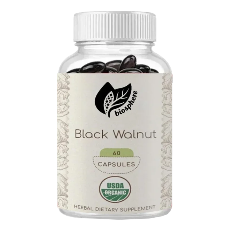Black Walnut Wood Organic Natural Herbal Supplement 60 Capsules - No Artificial Colors Or Flavors