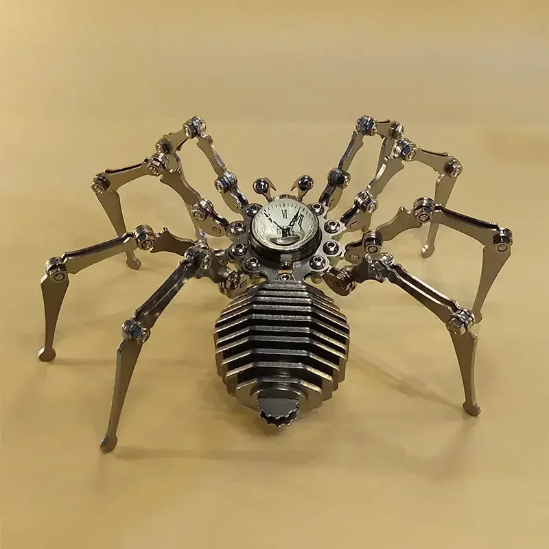 Robot spider stainless steel punk iron insect model manual diy finished product creative special gift mechanical clock