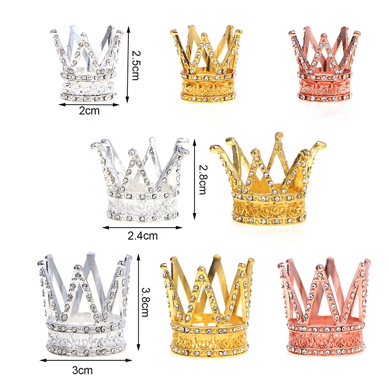 Dollhouse Miniature Dolls Accessories Metal Crown Headwear Hairwear Hair Accessories For Doll House Pretend Play Toy