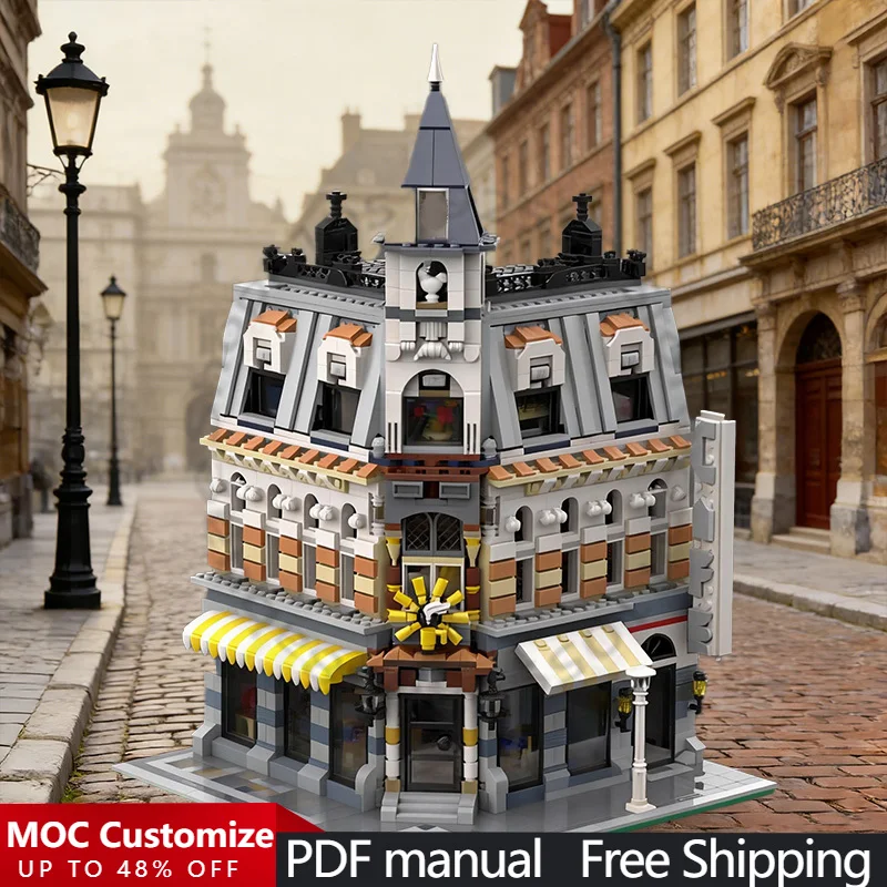 

2396 PCS City Engineering Cafe Corner - Assembly Square Alternative Build MOC Customize Modular Building DIY Festival Toy Gift