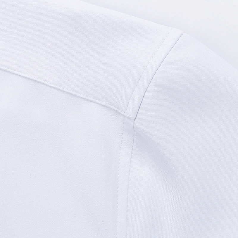 2023 short Sleeve Elastic Male Formal Solid Regular Fit Business Men Dress Shirts without Front Pocket Stretch