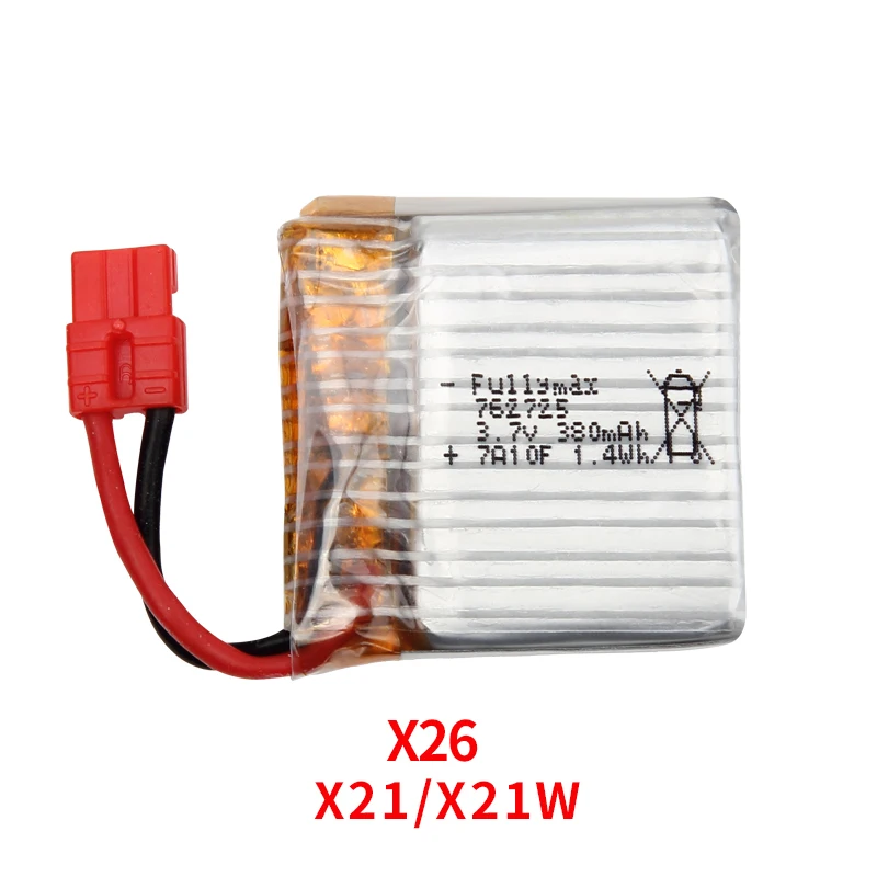 

Syma Remote Controlled Aircraft Mini RC Quadcopter Accessory 3.7V 380mAh Battery for X21 X21W X26 X26A X100 Drone