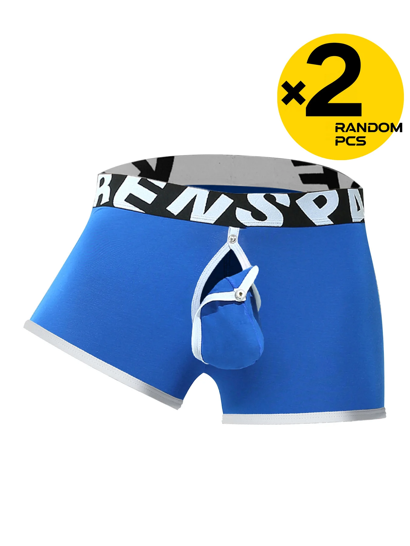 Mens Sexy Boxer Underwear Open Back Underpants Removable U Convex Pouch Panties Middle Waist Knickers Promotional offer 2pcs