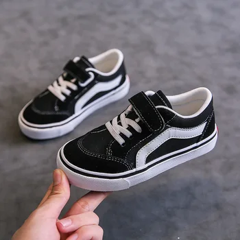Children's Canvas Shoes Boys Board Shoes New Net Red Low Gang Middle and Large Children…