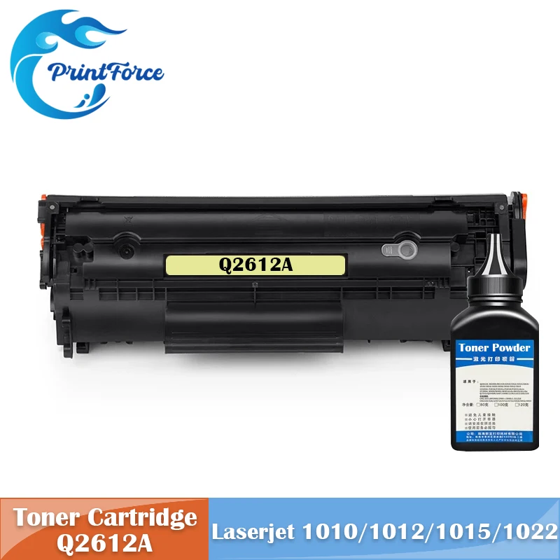 

Q2612A 12A 4000Pages Toner Cartridge Refillable With Bottled Powder for HP Laserjet 1020 1005 1018 1022 3015 3030 m1005 m1319