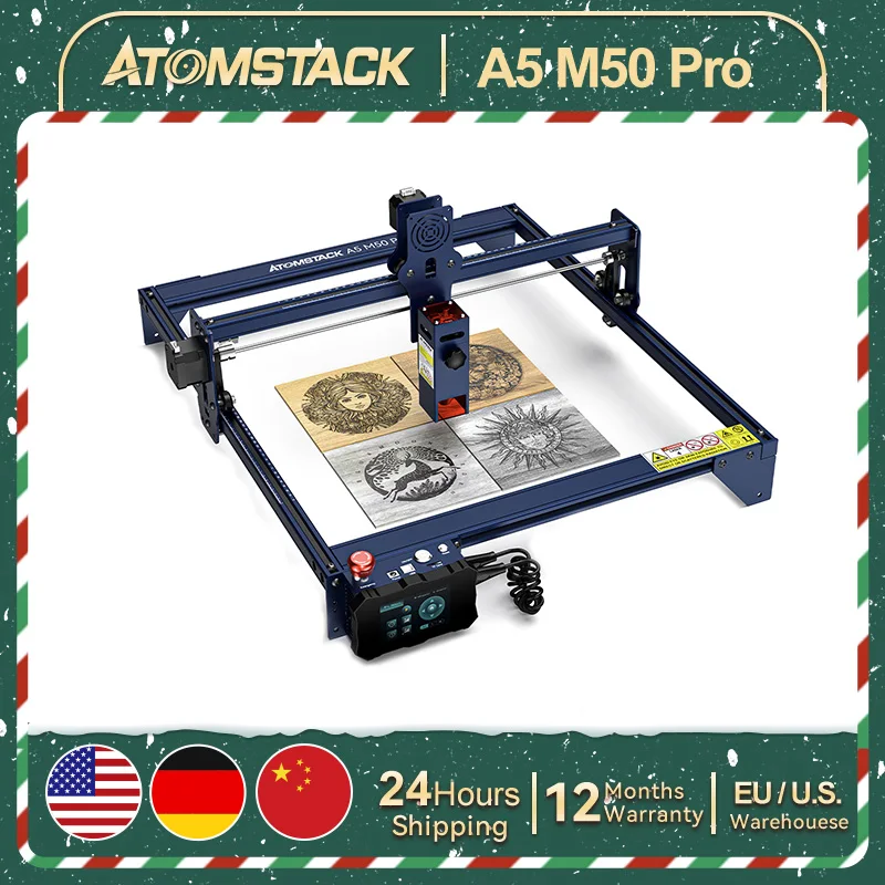 AtomStack A5 M50 Pro Laser Engraving Cutting Machine 410*400mm with Touch Terminal 40W Engraving Stainless Steel Wood Acrylic