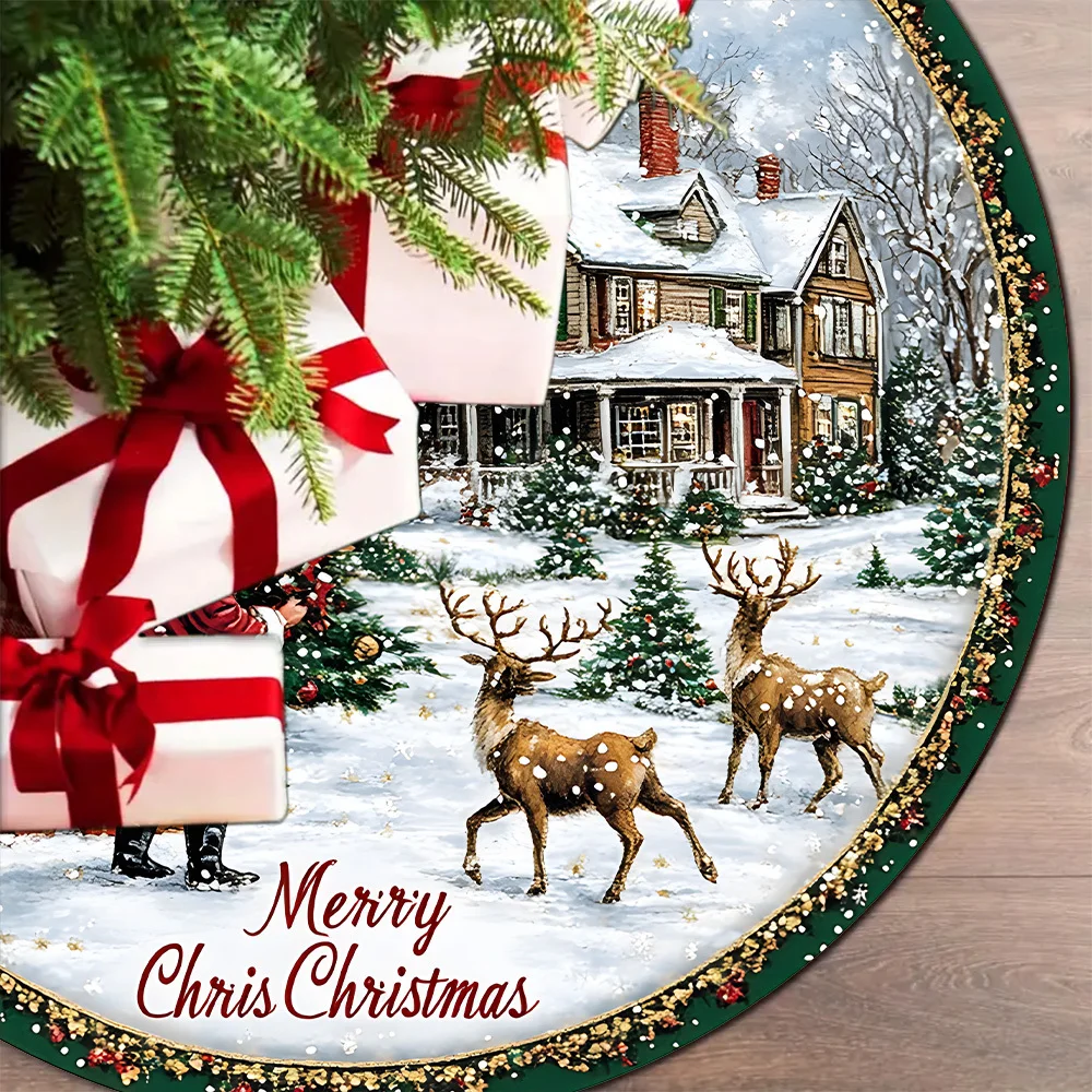 VIKAMA فستان شجرة عيد الميلاد عيد الميلاد تحت عنوان شجرة الزخرفية أسفل غطاء غبار عيد الميلاد جو الديكور