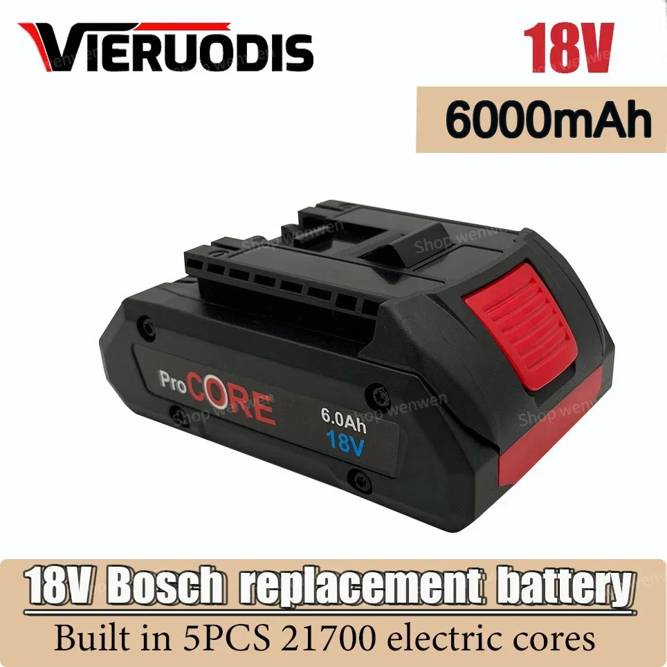 

For Bosch 18V 6.0AH ProCORE Replacement Battery for Bosch Professional System Cordless Tools BAT609 BAT618 GBA18V80 21700 Cell