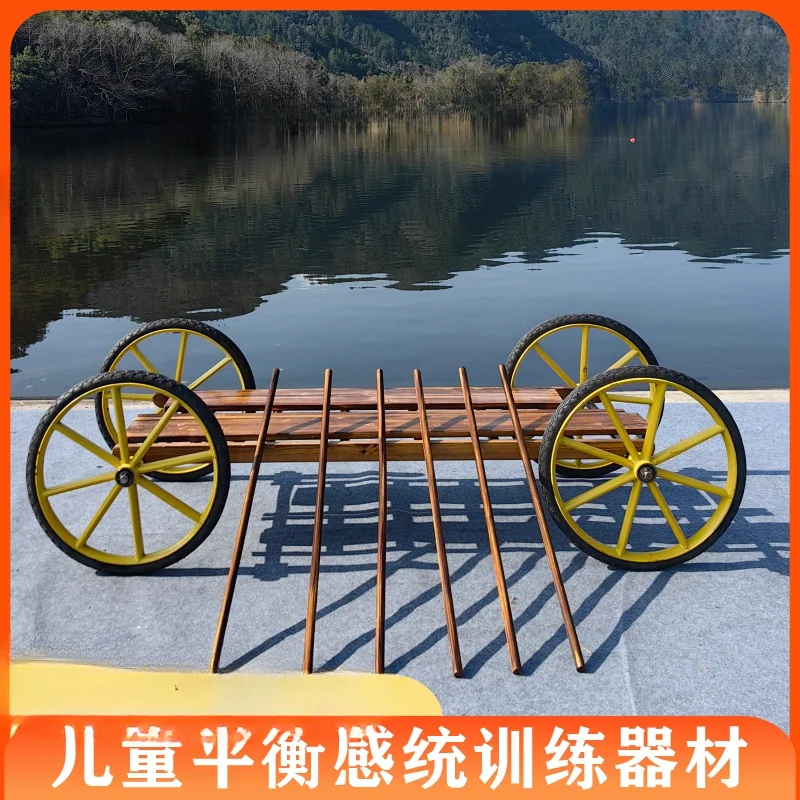 Rowing car combination Large outdoor sensory integration training equipment Tires Children's wooden toys