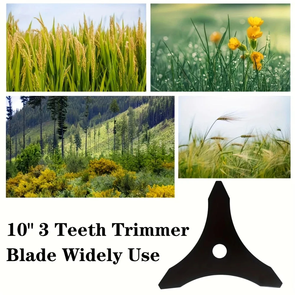 Lama per decespugliatore da 10" x 3T, sostituzione a 3 denti per quasi tutti i trimmer ad albero dritto che può ospitare la dimensione