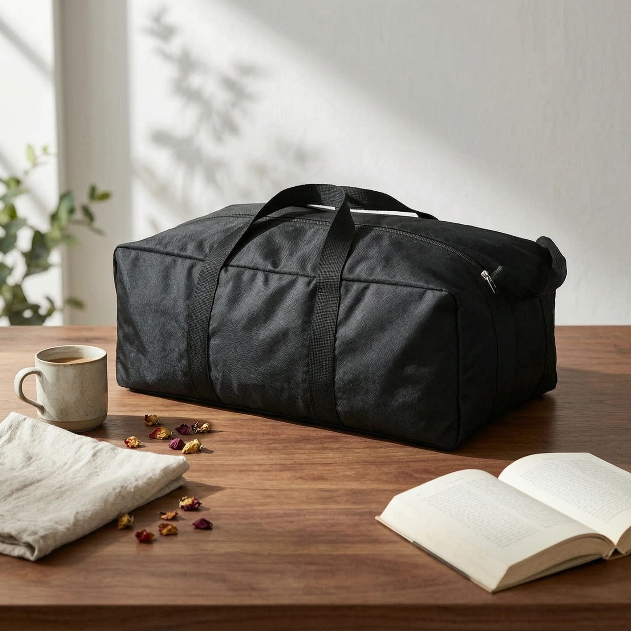 Soft-Sided Cargo Bag Reinforced Seams Cargo Travel Bag Sports Storage Zippered Solid Finish