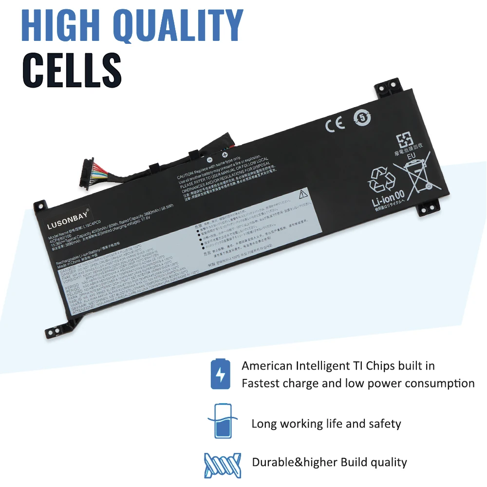 

LUSONBAY L19C4PC0 L19M4PC0 Laptop Battery For Lenovo Legion Y7000 R7000 5P-15IMH05 Legion 5-15IMH05 5-15ARH05 Series 15.36V 60WH