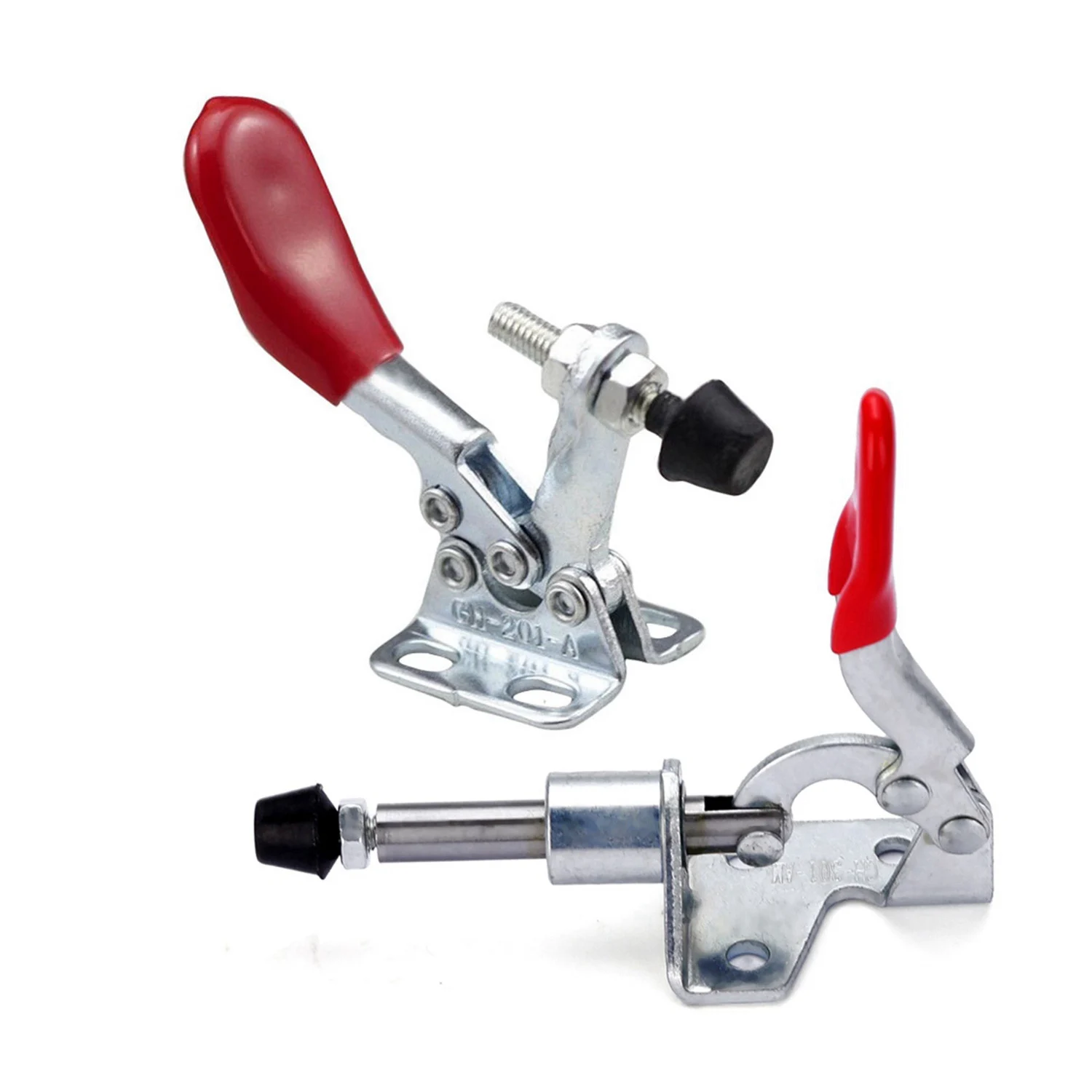 

-ABLP 1Pcs Hand Tool Toggle Clamp Vertical With 4 PCS 60 Lbs Antislip Covered Hand Tool Toggle Clamp Horizontal Clamp 201A