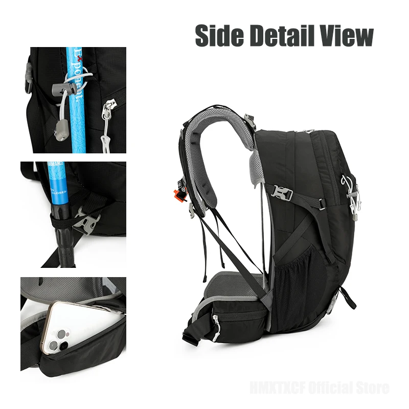 النايلون على ظهره حقيبة التخييم الرياضة في الهواء الطلق المشي لمسافات طويلة الرحلات تسلق السفر مع غطاء للمطر في الهواء الطلق حقيبة التسلق الرجال حقيبة #4