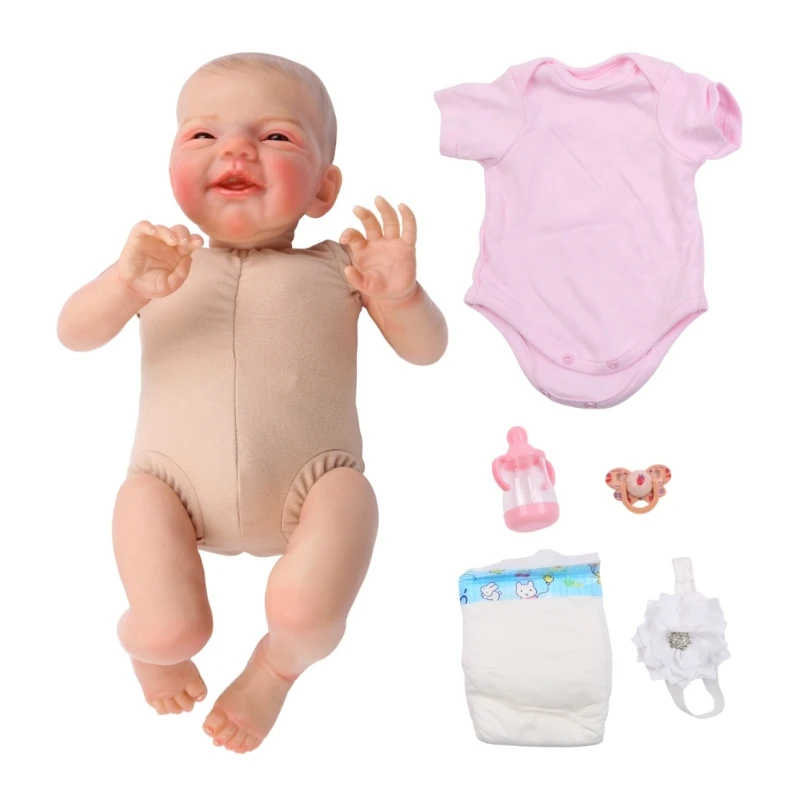 19in Reborns Realistic Girl with Moving Arm & Leg Handmade Smiling