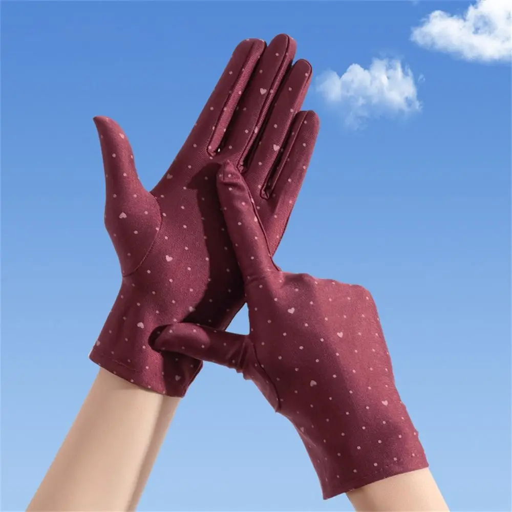 Thin Sunscreen Gloves Fashion Ice Silk Cool Feel Sun Protection Gloves Short Style Cycling Driving Gloves Female