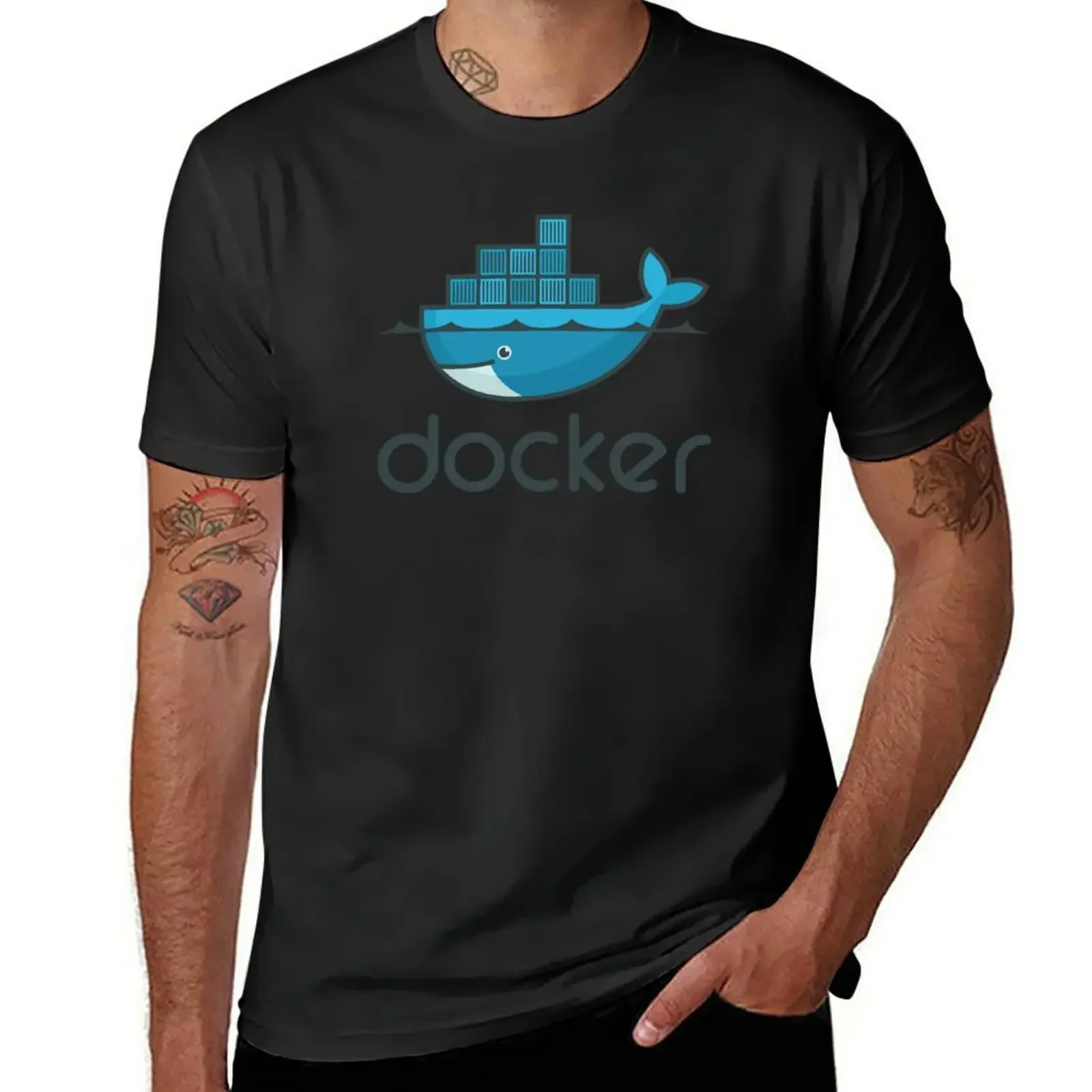 Docker T-Shirt tops plus size clothes oversized graphic tee basketball graphic tees slim fit t shirts for men