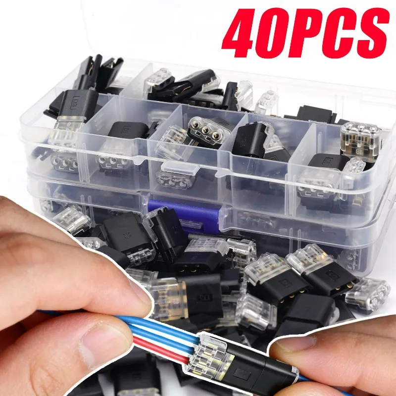 

Электрический соединитель для проводов без зачистки изоляции, разъемный автомобильный терминальный штекер, универсальный, надежный, 40 шт./компл.