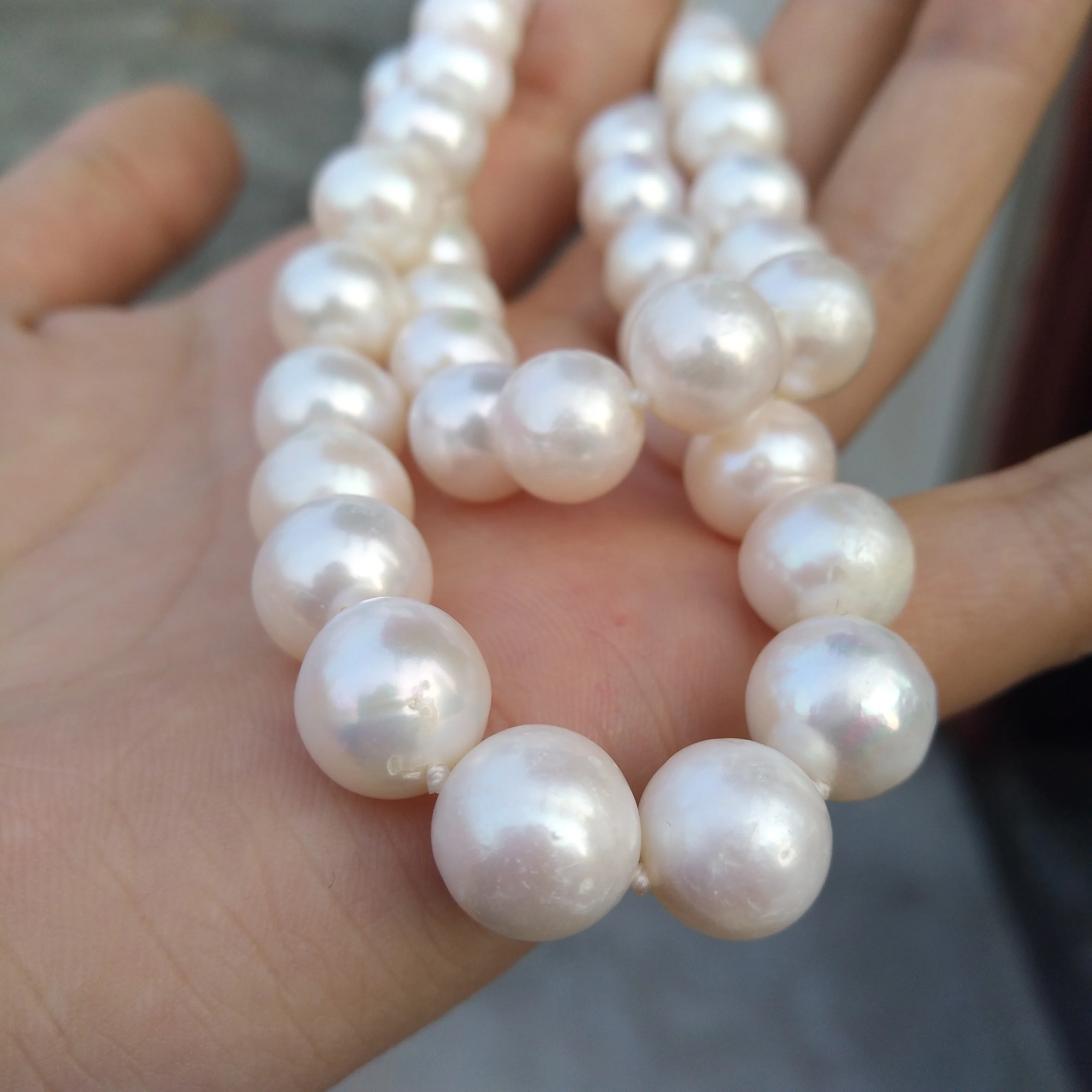 GENUINE NATURAL AAAAA 10-11MM Australian south sea white pearl necklace