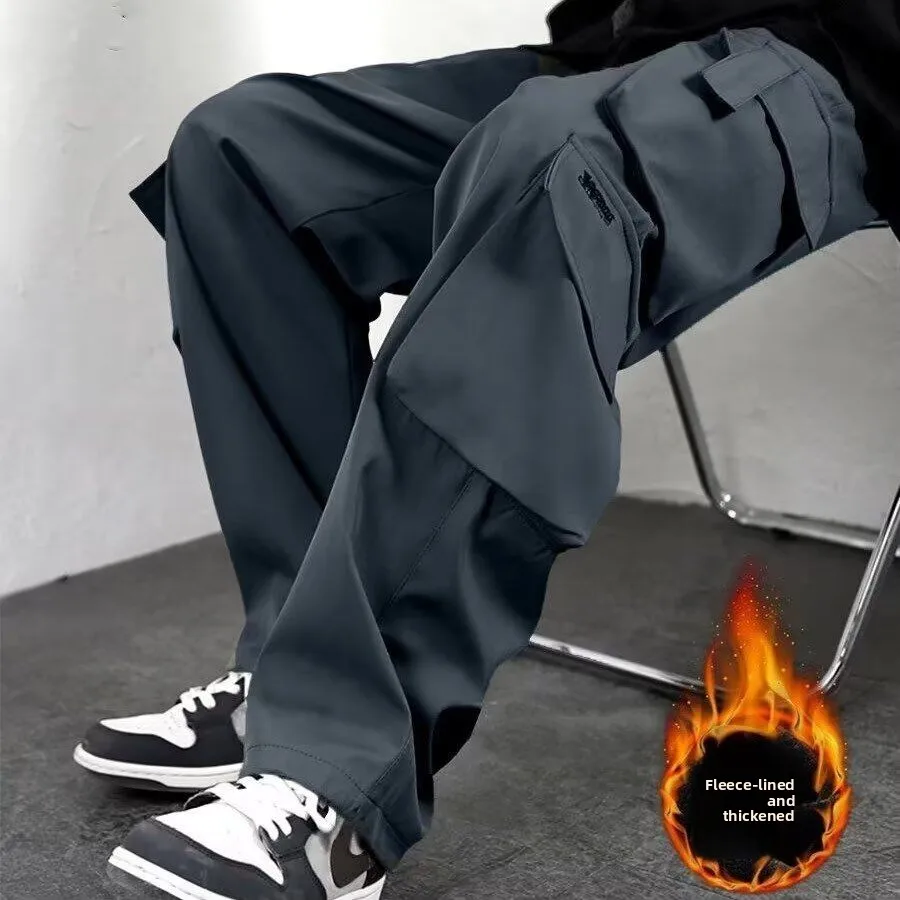 

Мужские рабочие брюки в американском ретро-стиле, прямые повседневные брюки, модные уличные длинные брюки 2025 года, новинка