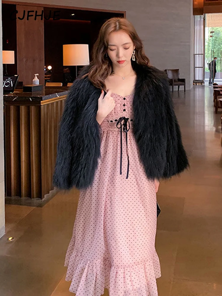 French Vintage Midi Dress Women Puffer Sleeve Square Collor Office Elegant Dress Female Autumn Dot One Piece Dress Korean