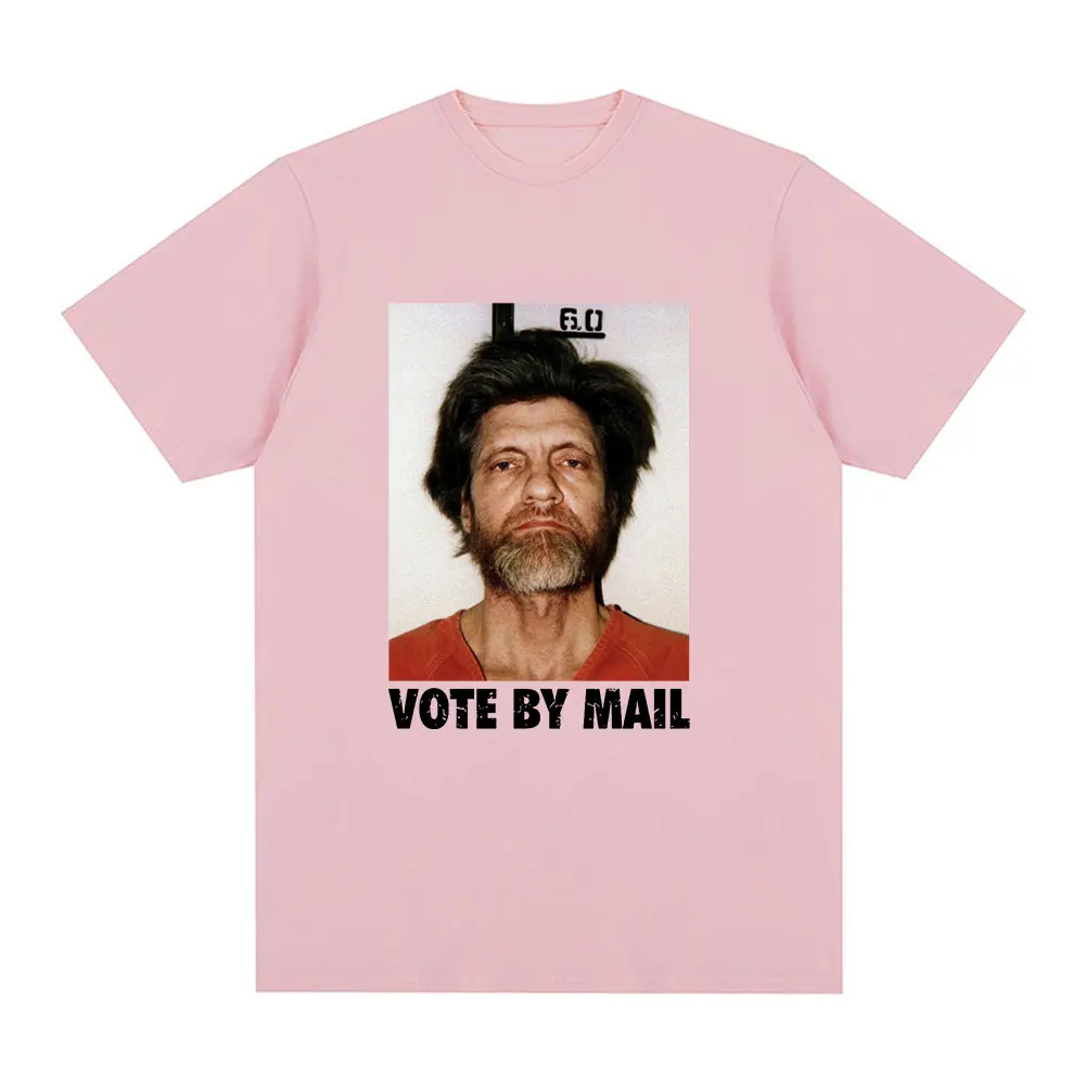 Vote By Mail Ted Kaczynski T Shirt Men Fashion Harajuku Graphic T-shirt Unisex High Quality Casual Vintage Cotton Tee Shirt Tops view 6