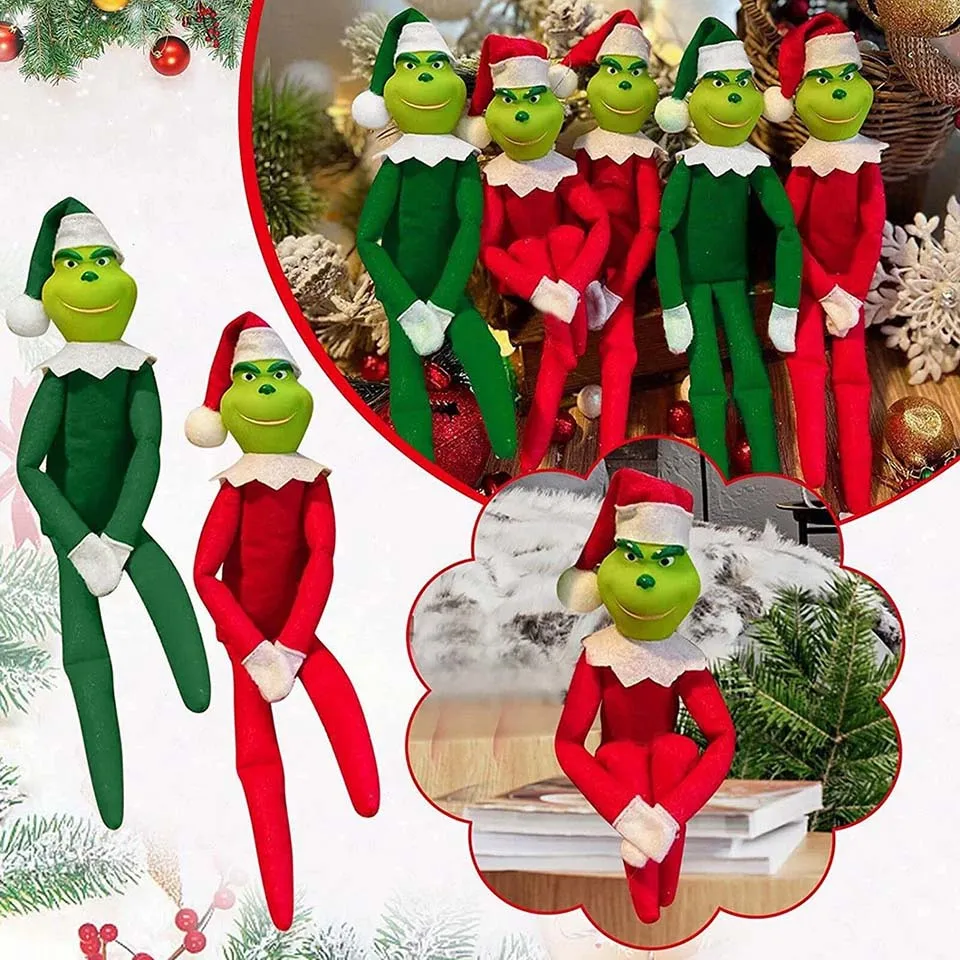Christmas Elf Doll Anime Plush Toy Figures Stocking Stuffer Shelf Accessories Xmas Decoration Craft Holiday Ornament