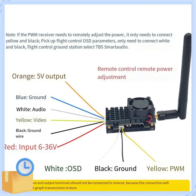شعبية 5.8Ghz 2W FPV VTX الارسال + هوائي FPV 2000MW 48CH الصوت والفيديو الارسال ل RC FPV طويلة المدى الطائرة بدون طيار
