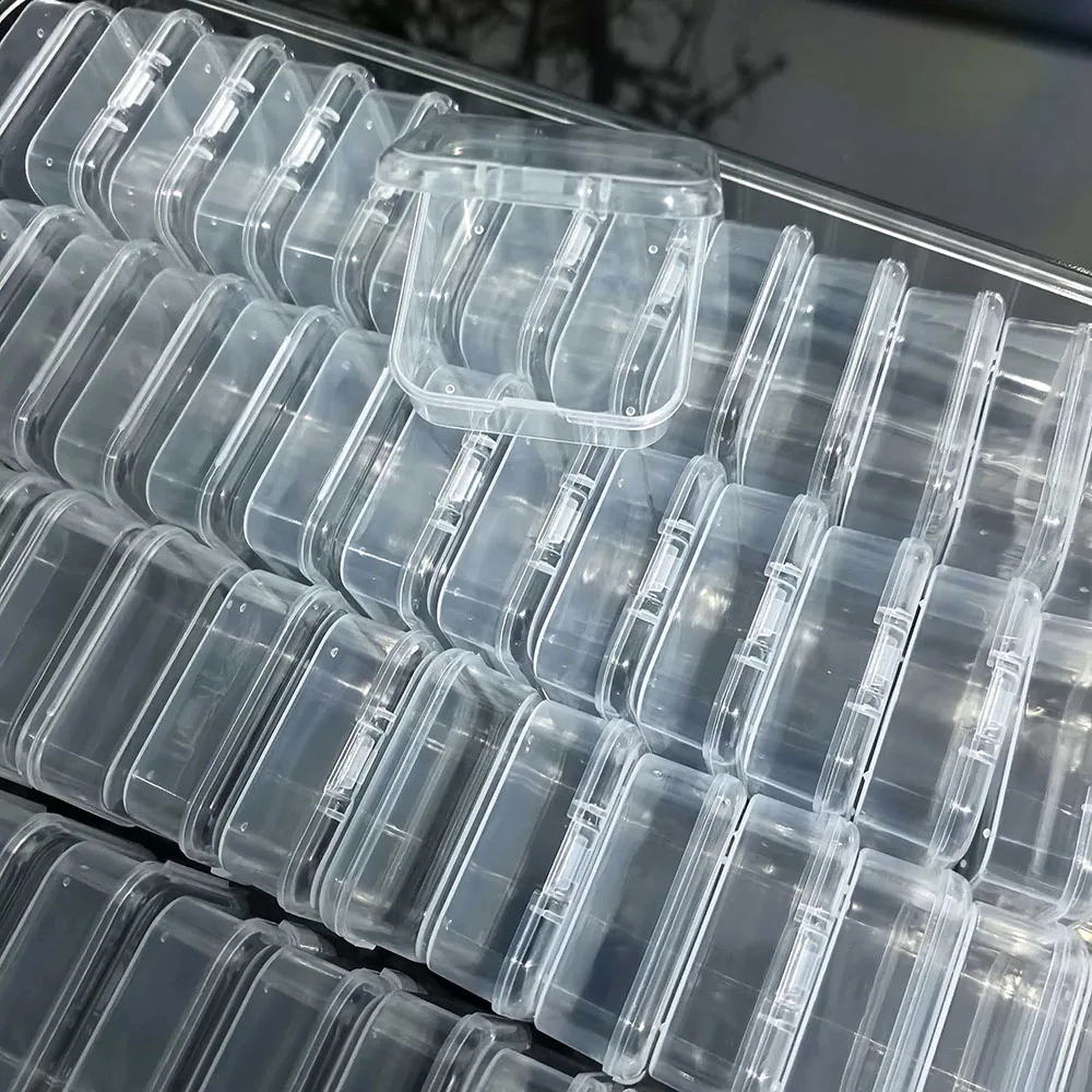 Transparent Plastic Storage Boxes with Snap Lids for Beads and Jewellery