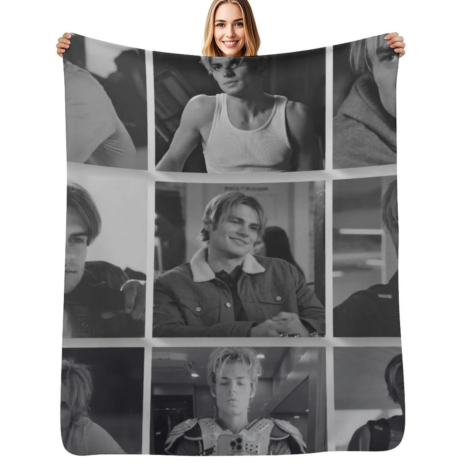 

Cole Walter Collage- Black and White- My Life with the Walter Boys Throw Blanket Custom Vintage Large Blankets