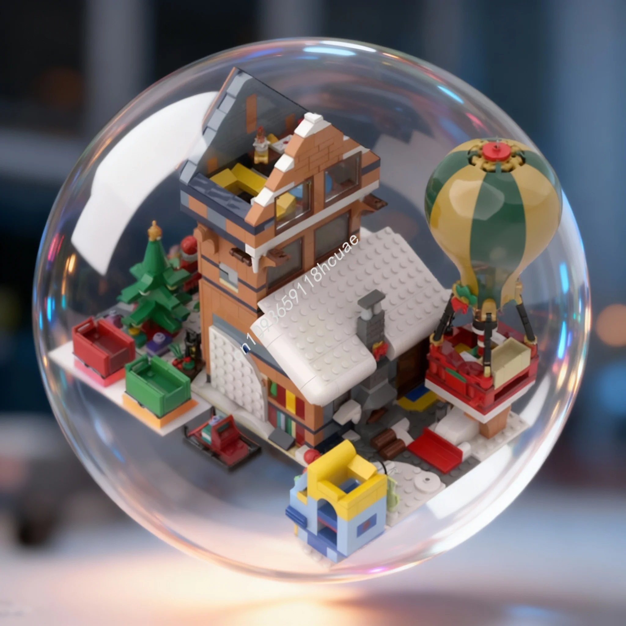 1439pcs MOC Modular Streetscape Winter Post Office Model Christmas Gifts Building Toys Blocks Construction Creative Idea
