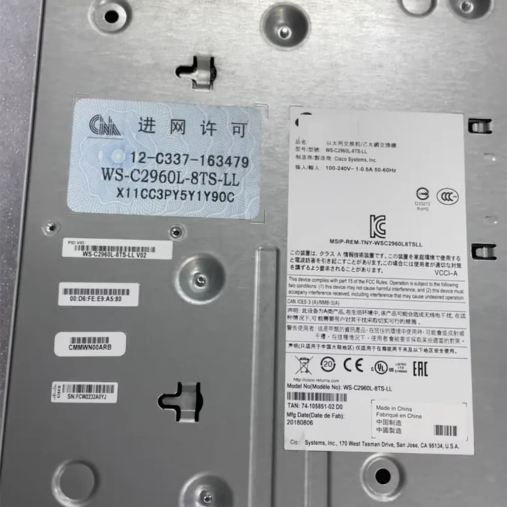 

WS-C2960L-8TS-LL 8-Port Gigabit Electrical 2-Port SFP Gigabit Optical Port Silent Network Switch