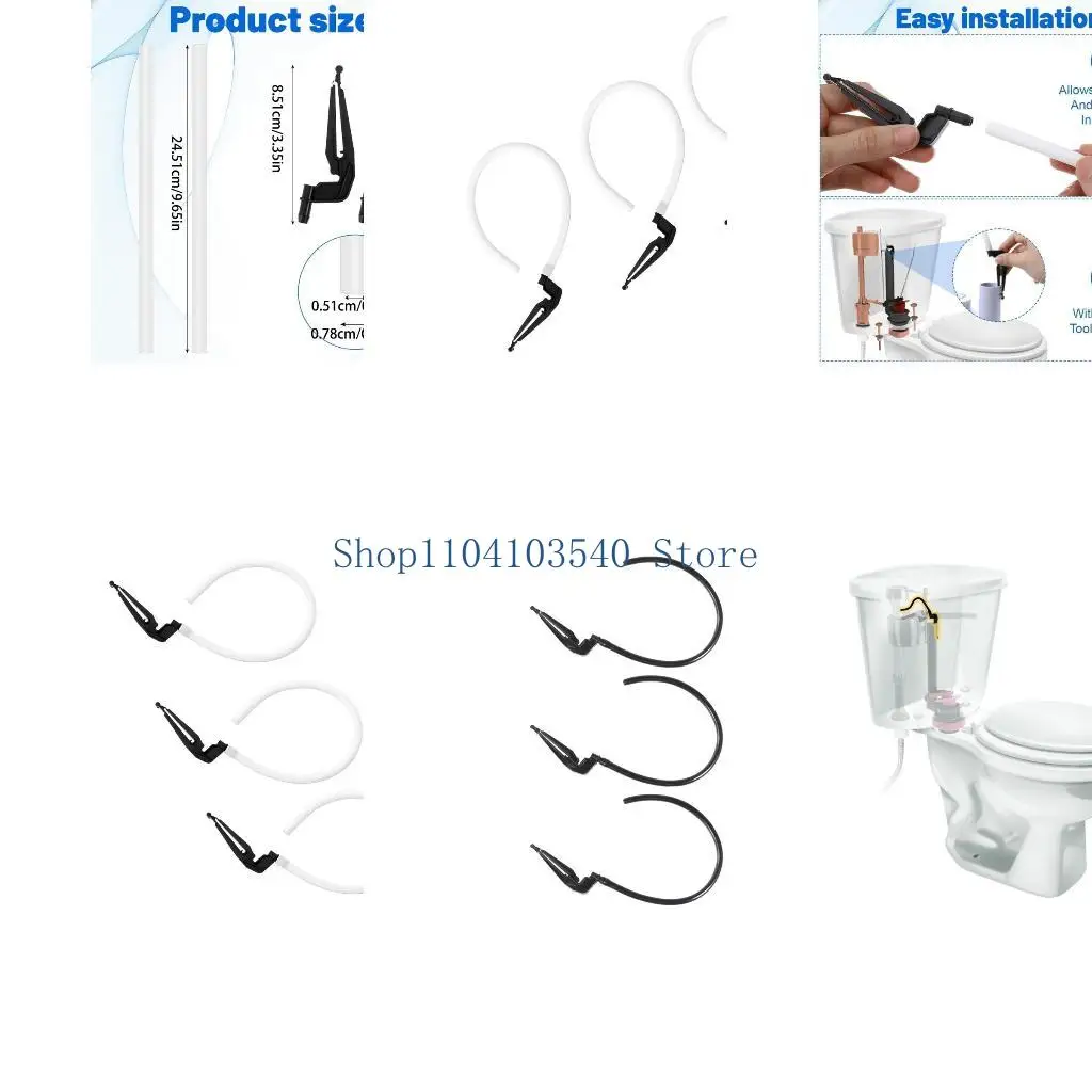 

02DC 3Pcs Toilet Refill Hose Replacement With Safety Clip for 100, 200, 200A, 400A Universals Toilet Accessories