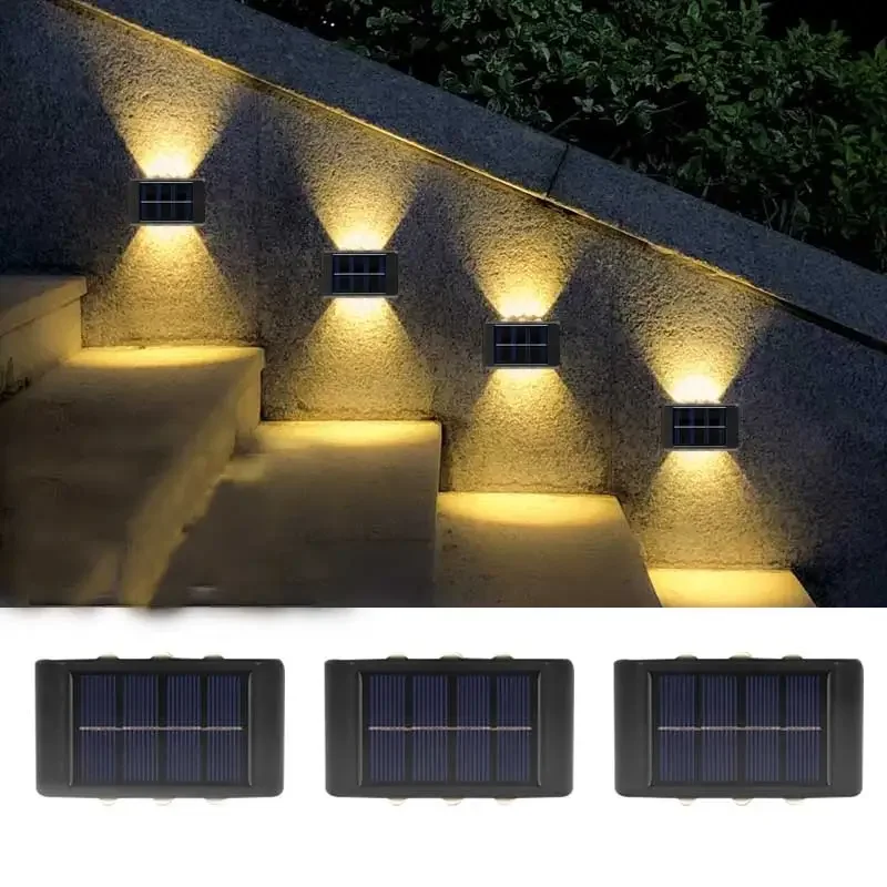 Luz LED Solar, lámpara de pared impermeable para exteriores, iluminación de valla de atardecer al amanecer para jardín de verano, patio, porche, pasarela, Camping, hogar