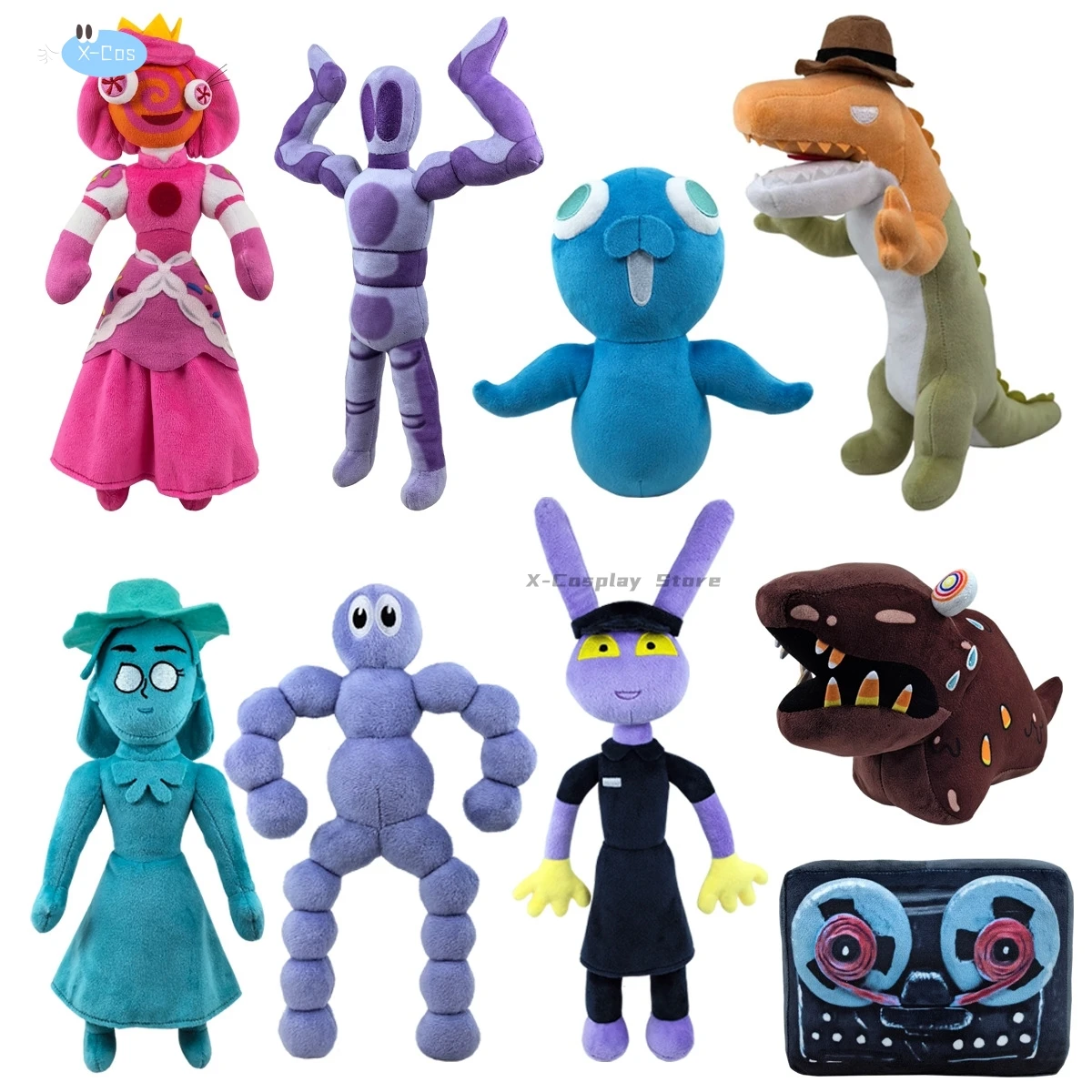 Der erstaunliche digitale Zirkus Plüsch Pomni und Jax Plüsch Cosplay niedlichen Kostüm Stofftier Geburtstag für Kinder Kinder Weihnachten