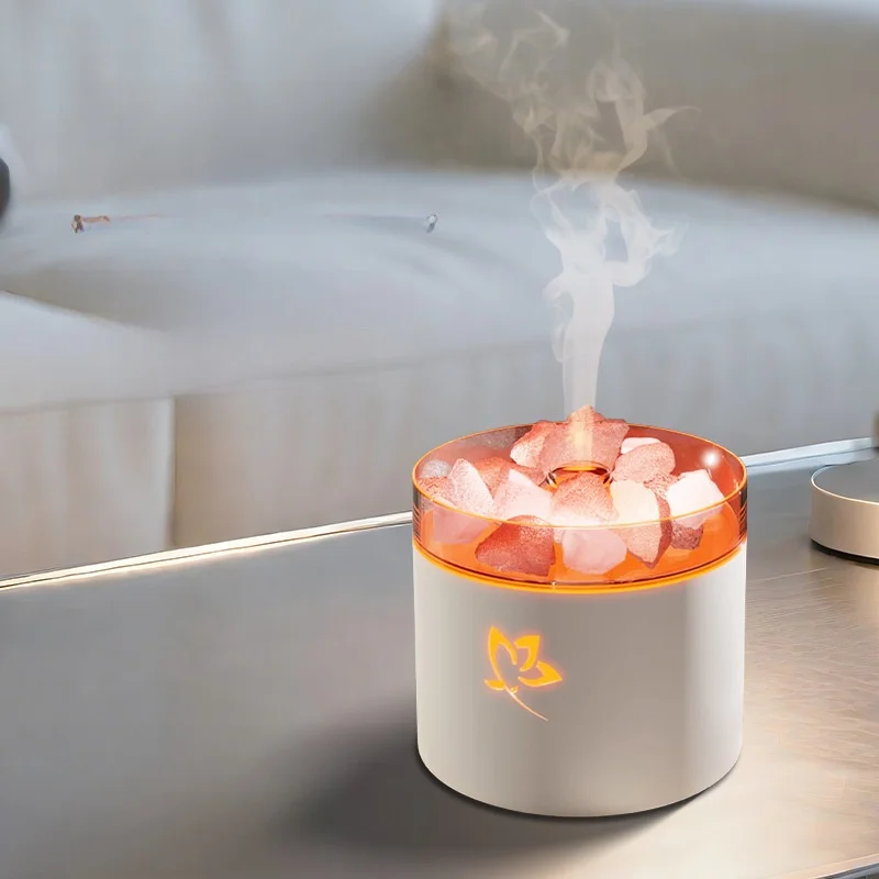 

Ароматерапевтический увлажнитель воздуха adient Flame для дома, настольный, с соляными камнями, ретро-диффузор, вентилятор, аксессуары для ледяных патчей