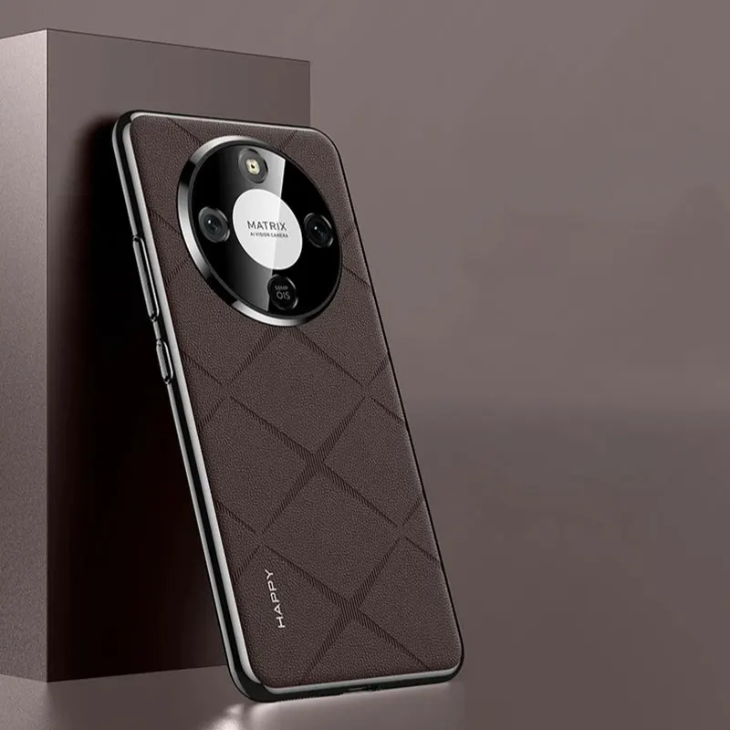 

Роскошный кожаный чехол для телефона Honor X9D с покрытием для объектива камеры, жесткий чехол для Honor X70 X9D