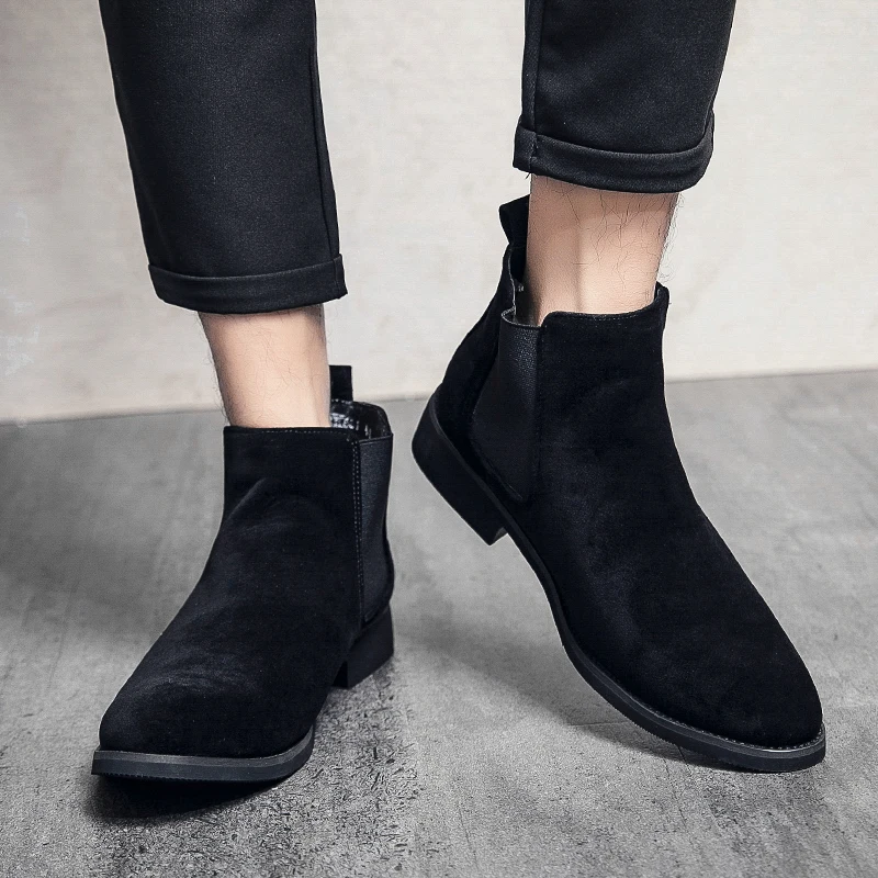 

Size 38-48 Business Men Chelsea Boots Men Suede Casual Comfortable Fashionable Pointed-toe Brand Boots Banquet Boots Men