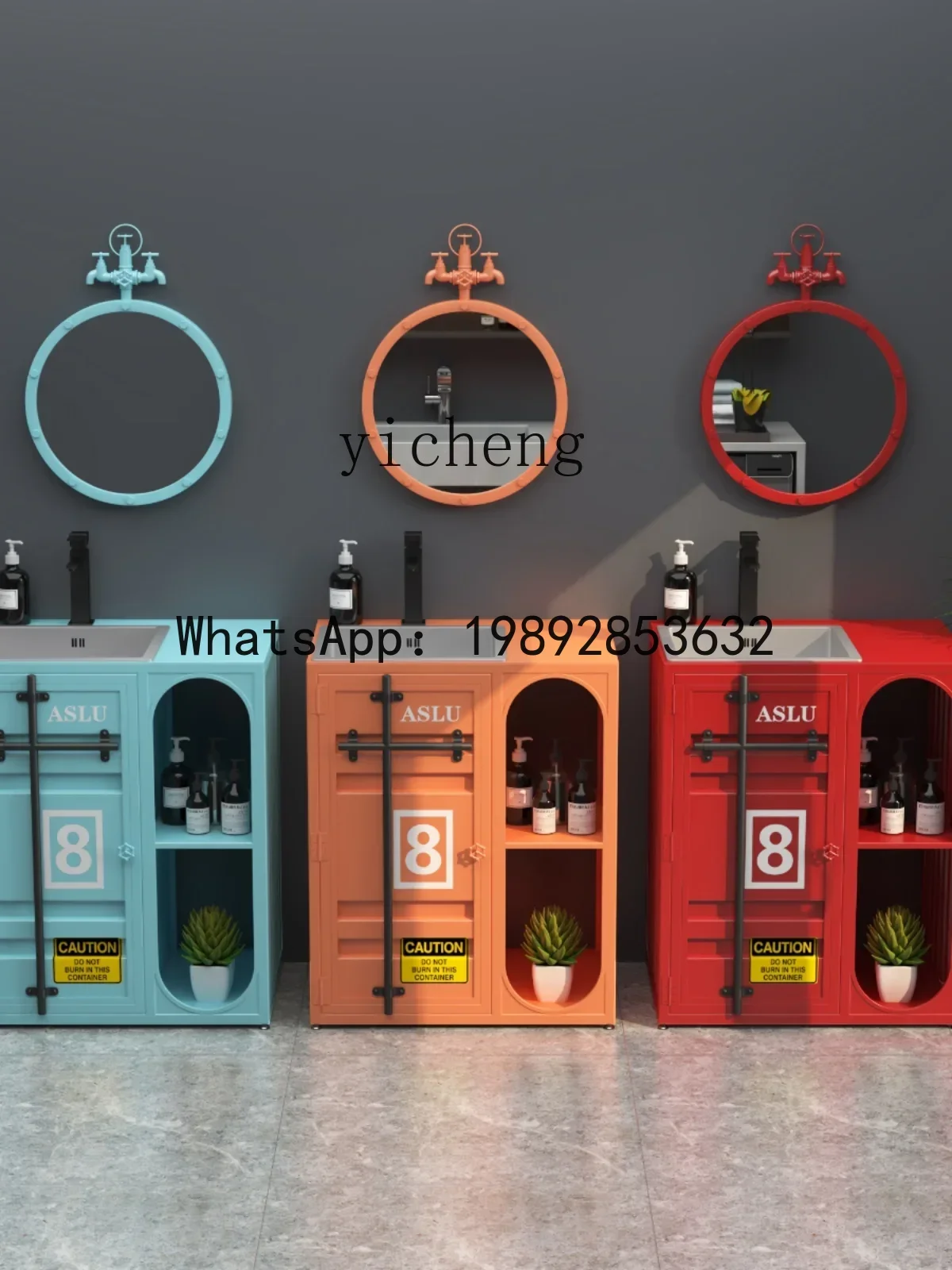 Lavabo de acero inoxidable de estilo Industrial B1, recipiente para lavabo, tipo suelo Simple Retro