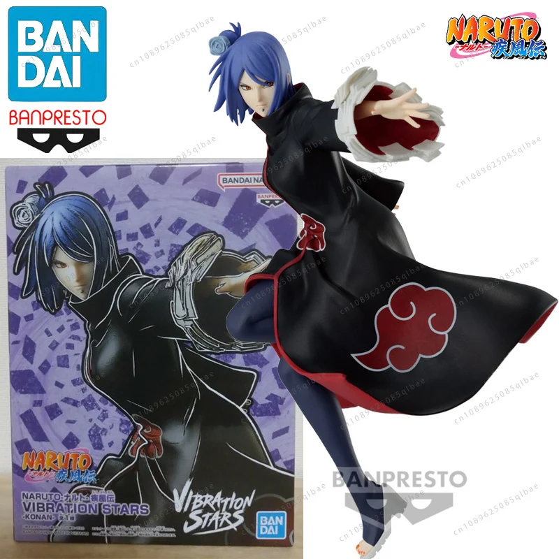 In Stock Banpresto Original Naruto Shippuden VIBRATION STARS Akatsuki Konan PVC Anime Action Figures Model Collection Toy