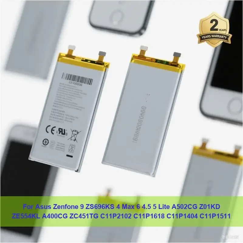 

Аккумулятор для Asus Zenfone 9 ZS696KS 4 Max 6 4,5 5 Lite A502CG Z01KD ZE554KL A400CG ZC451TG C11P2102 C11P1618 C11P1404 C11P1511