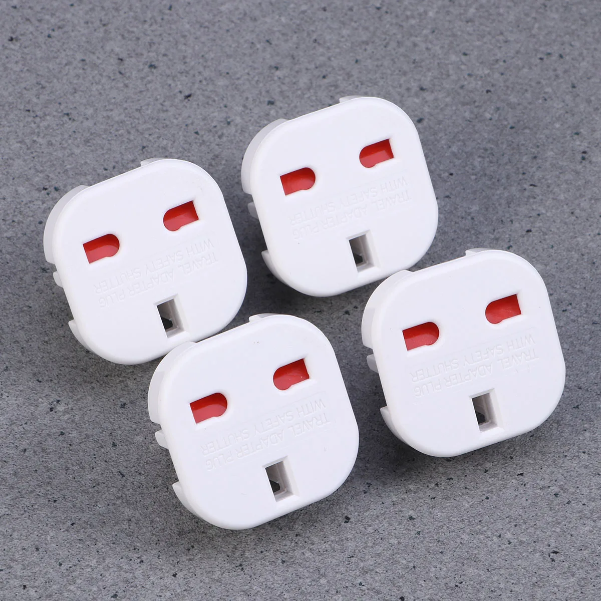 

4pcs UK Plug to AU US Plug Conversion Power Socket Travel Connector Power Plug Power Adapter (White)