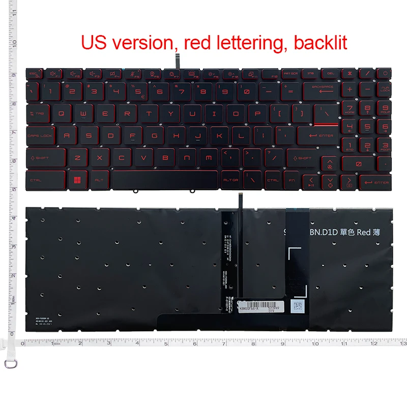 New US English Keyboard for MSI Crosshair 15 seris 15-A11U 15-B12U B12UEZ V203222CK1 RGB Backlit