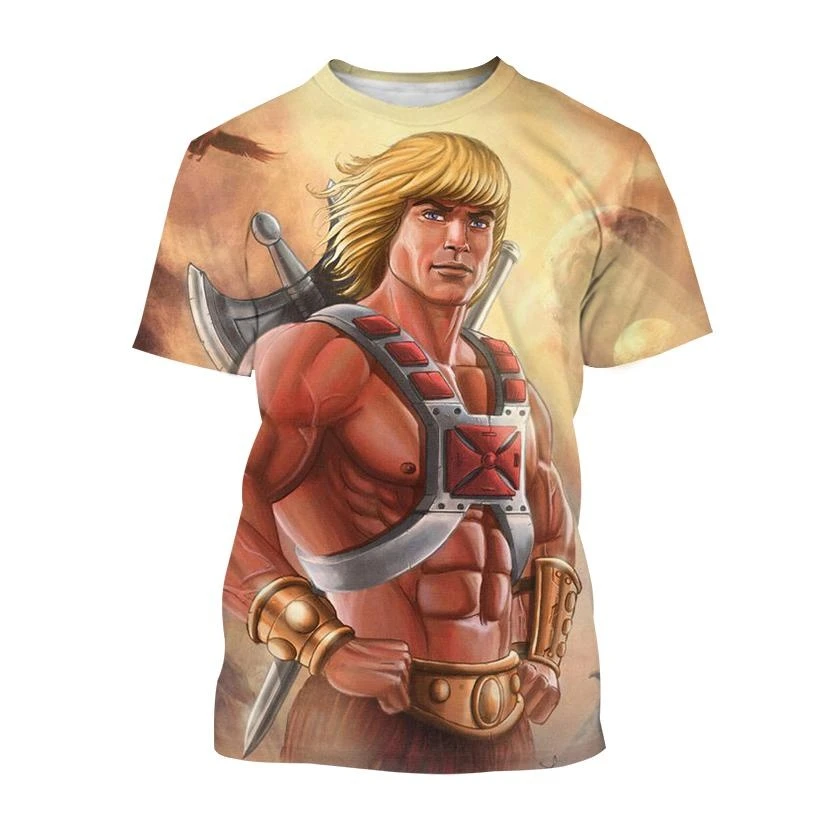 2024 New Masters of the Universe He-Man 3D T-shirt Fashion Men\'s Personality Cool Anime Creative Short Sleeve Kids Funny Tees