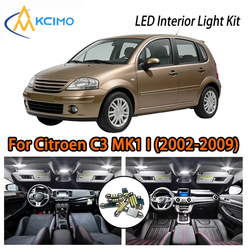 

KCIMO For Citroen C3 MK1 I (2002-2009) Premium LED Interior Kit - 2 Colors , Quick Installation, Long-Lasting