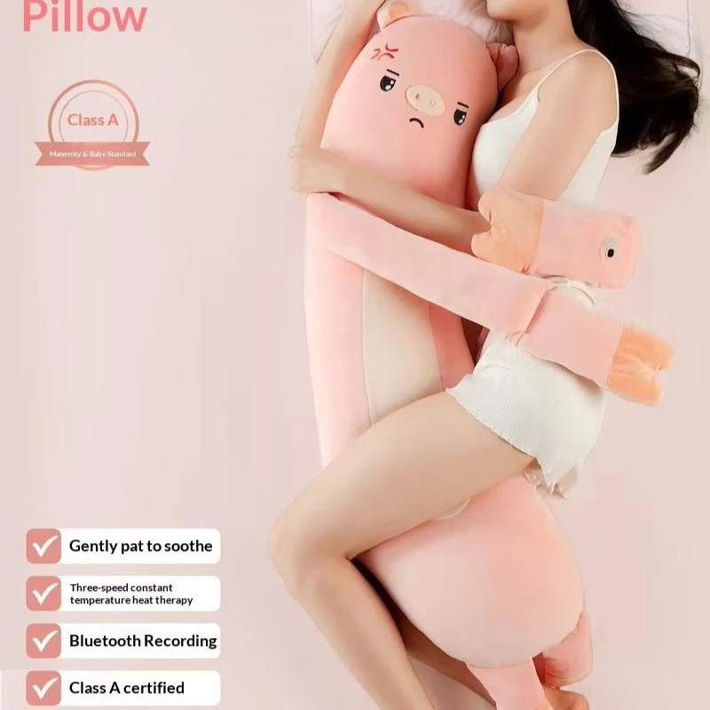 Hot Sale Fumian Pig Plush Hugging Pillow Heated Bluetooth Long Sleeping Pillow For Adult Women Pregnant Side Sleep Bed Use